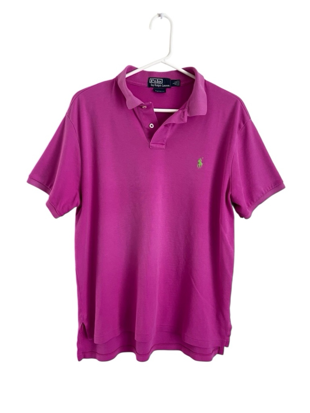Polo Ralph Lauren Men’s Bright Pink Short Sleeve Polo Top Preppy Y2k Large